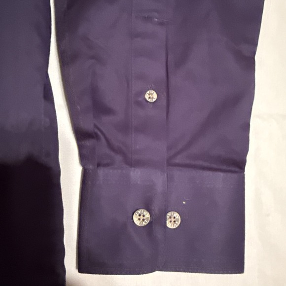 SHIRT Ariat  MENS LARGE Casual Western NAVY Long Sleeve Button Up - Picture 4 of 9